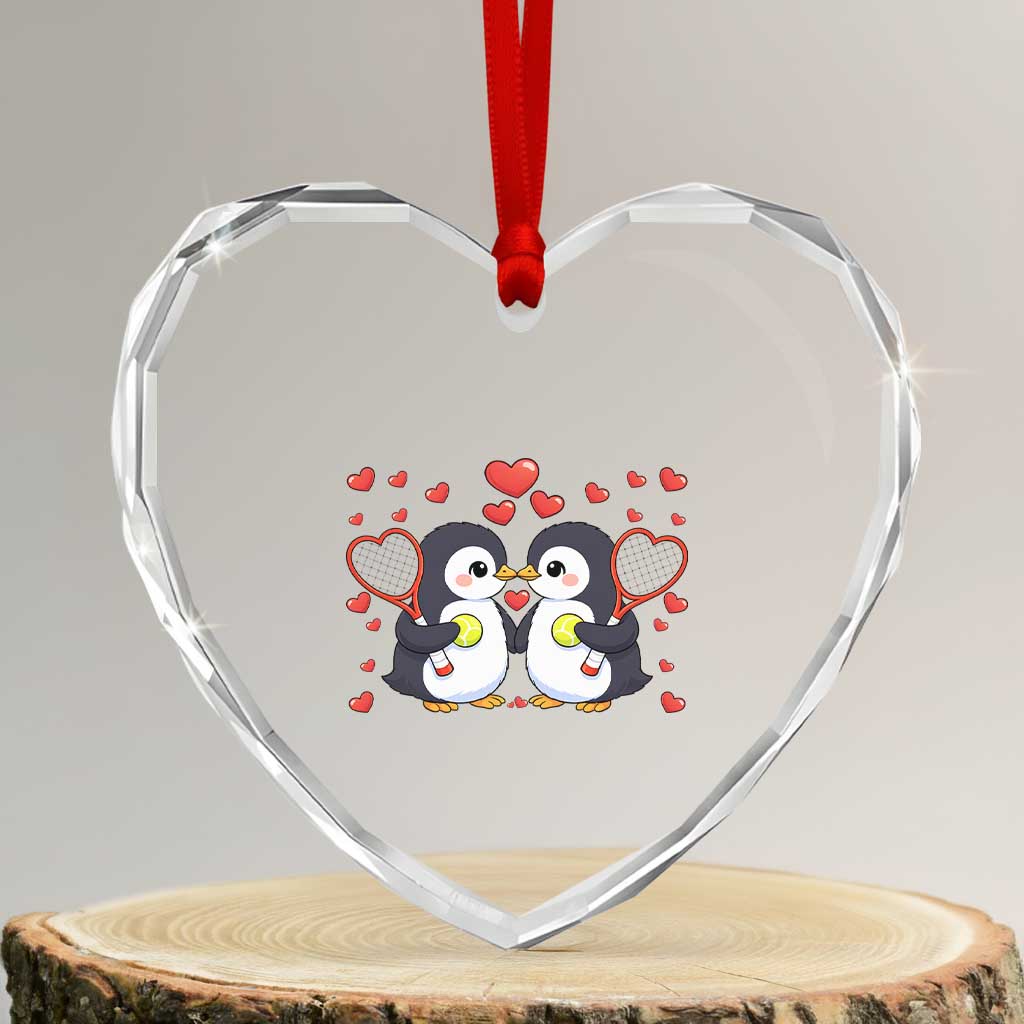 Cute XOXO Tennis Player Heart Crystal Glass Ornament Valentines Day Gift - Wonder Print Shop