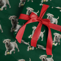 Cute Yellow Labrador Retriever With Tennis Ball Wrapping Paper Roll - Wonder Print Shop