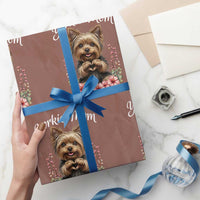 Cute Yorkie Mama Wrapping Paper Roll Yorkshire Terrier Dog Lover