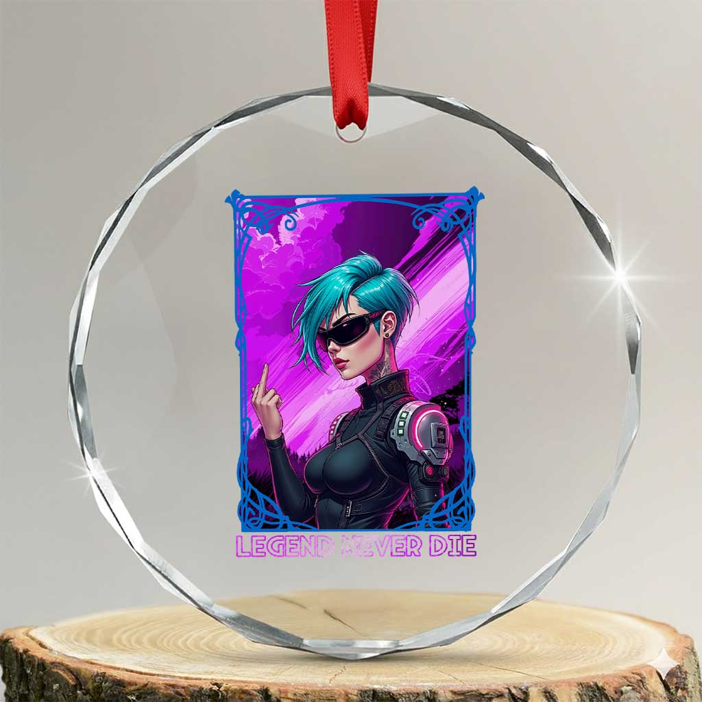 Cyberpunk Girl Legend Never Die Crystal Glass Ornament Gaming Aesthetic Gift TS12