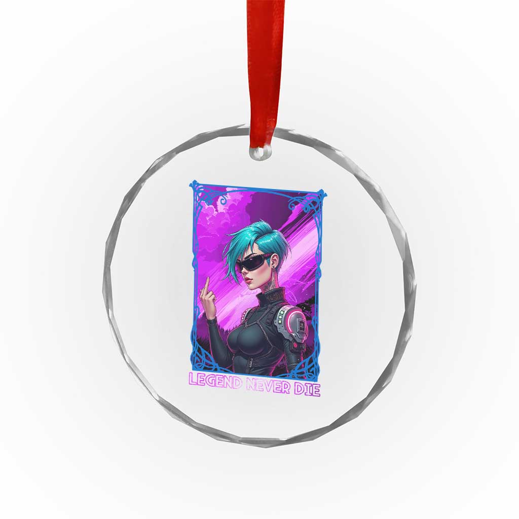 Cyberpunk Girl Legend Never Die Crystal Glass Ornament Gaming Aesthetic Gift TS12