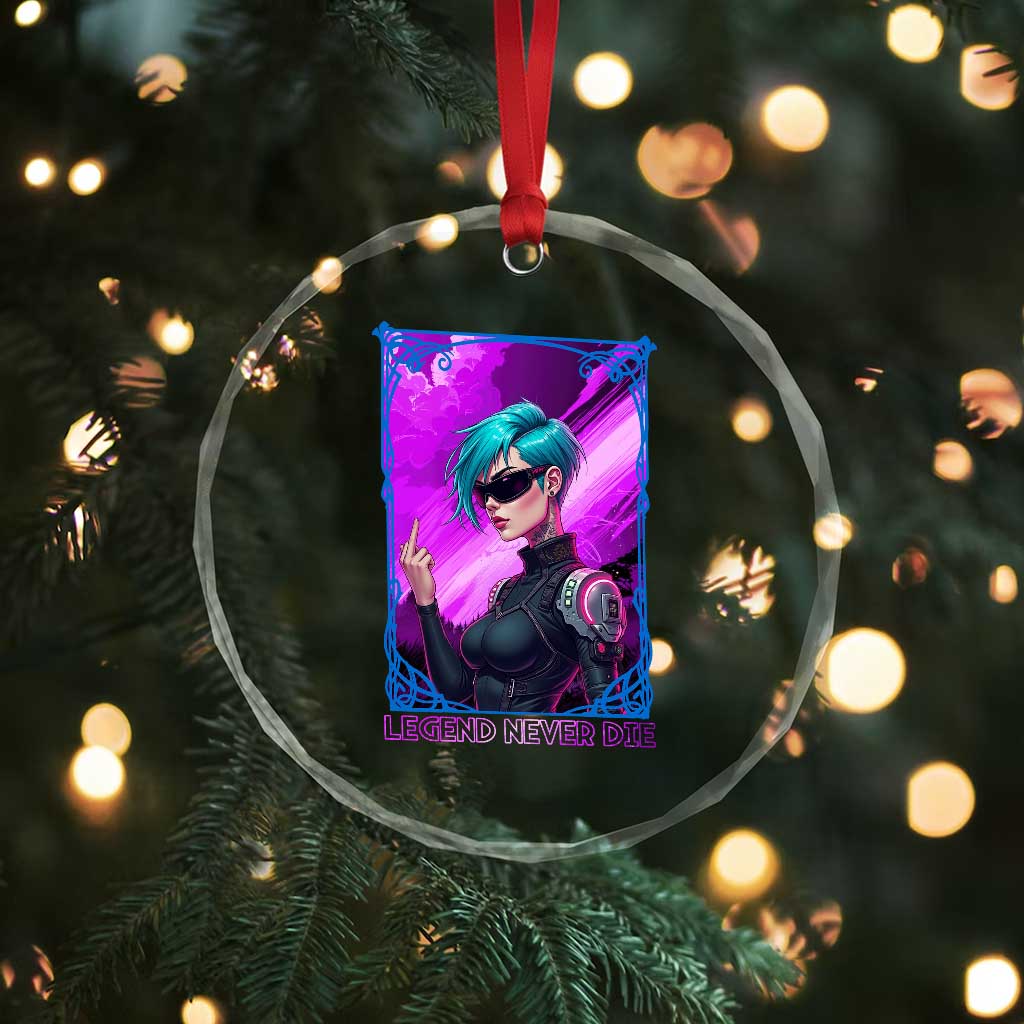 Cyberpunk Girl Legend Never Die Crystal Glass Ornament Gaming Aesthetic Gift TS12
