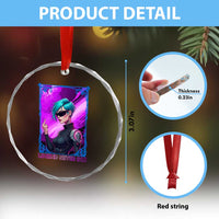 Cyberpunk Girl Legend Never Die Crystal Glass Ornament Gaming Aesthetic Gift TS12