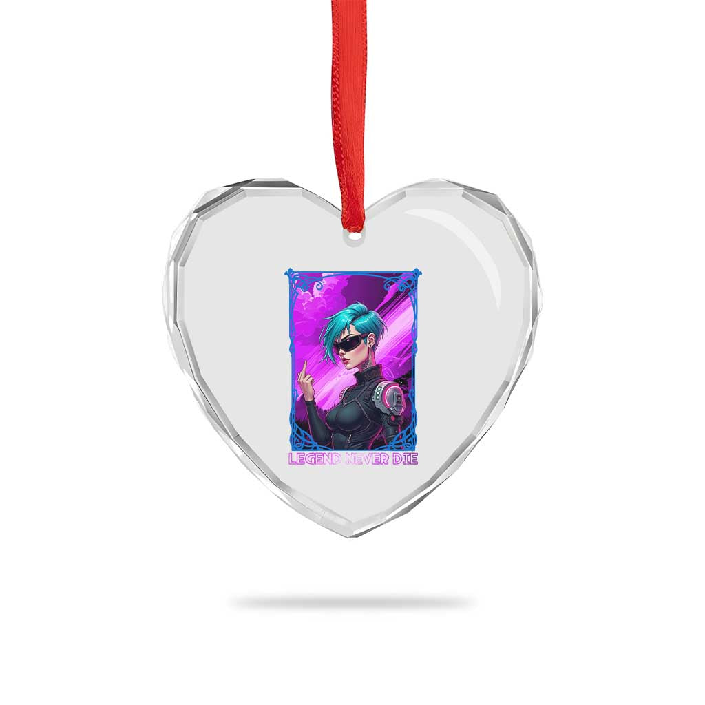 Cyberpunk Girl Legend Never Die Heart Crystal Glass Ornament Gaming Aesthetic Gift - Wonder Print Shop