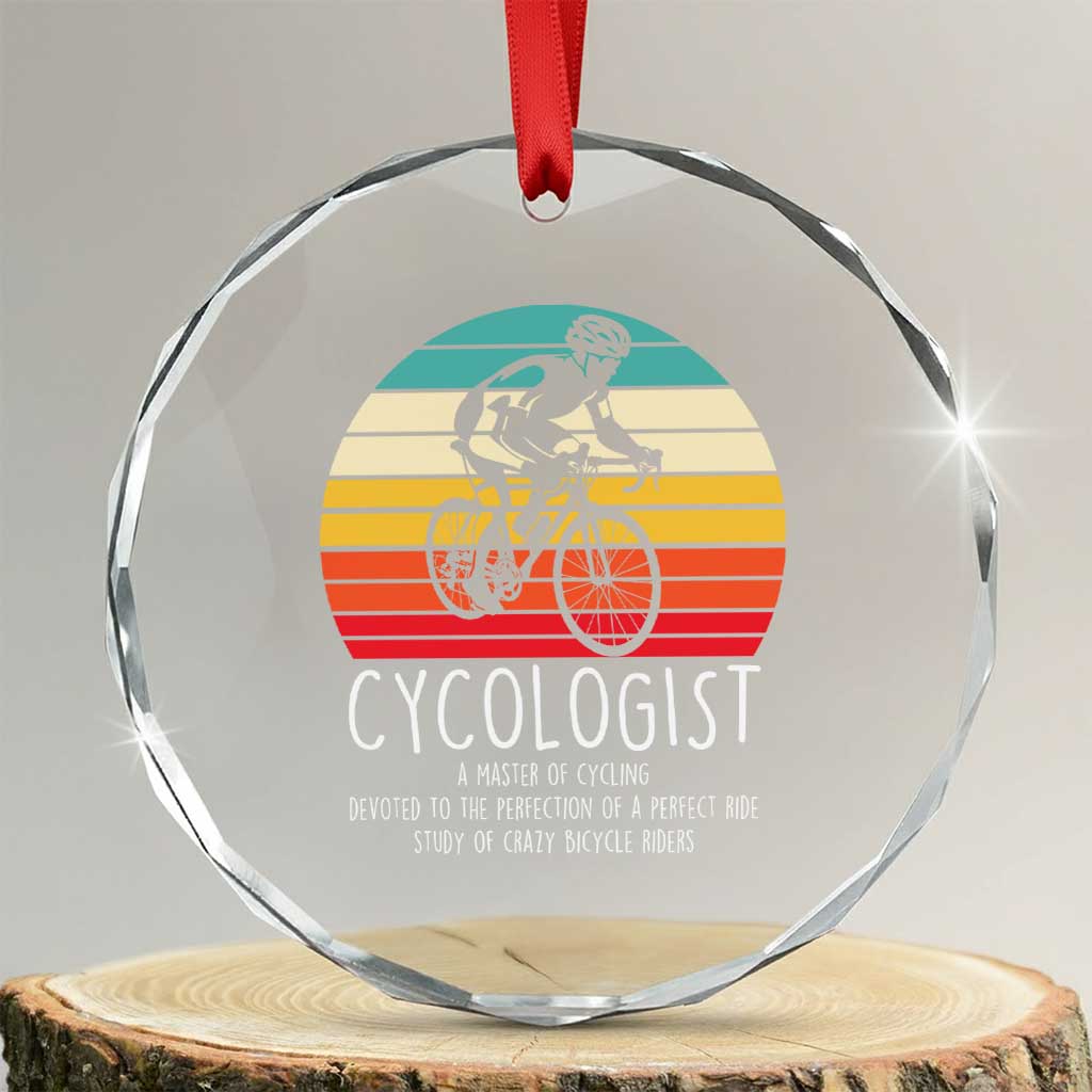 Cycologist Definition Crystal Glass Ornament Vintage Bicycle Rider Cycling Gift