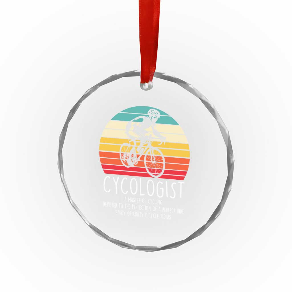 Cycologist Definition Crystal Glass Ornament Vintage Bicycle Rider Cycling Gift