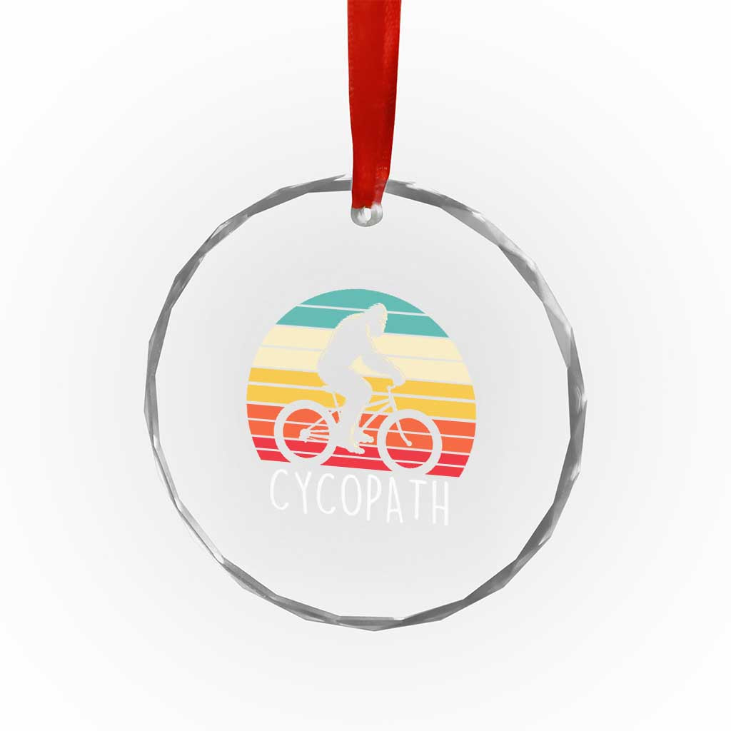 Cycopath Bigfoot Riding Bike Crystal Glass Ornament Funny Bigfoot Cyclist Bicycle Gift