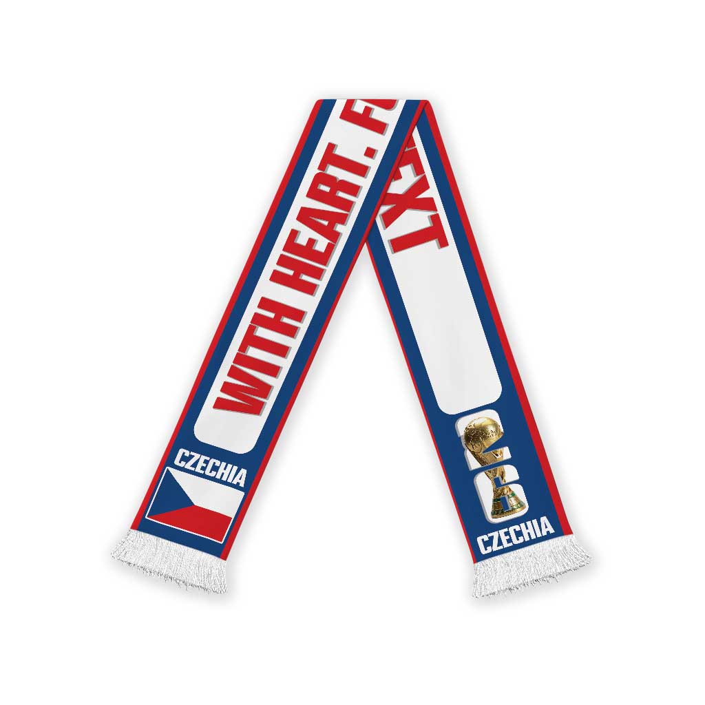 Czech Republic 2026 Football Personalised Soccer Scarf With Heart For Czechia