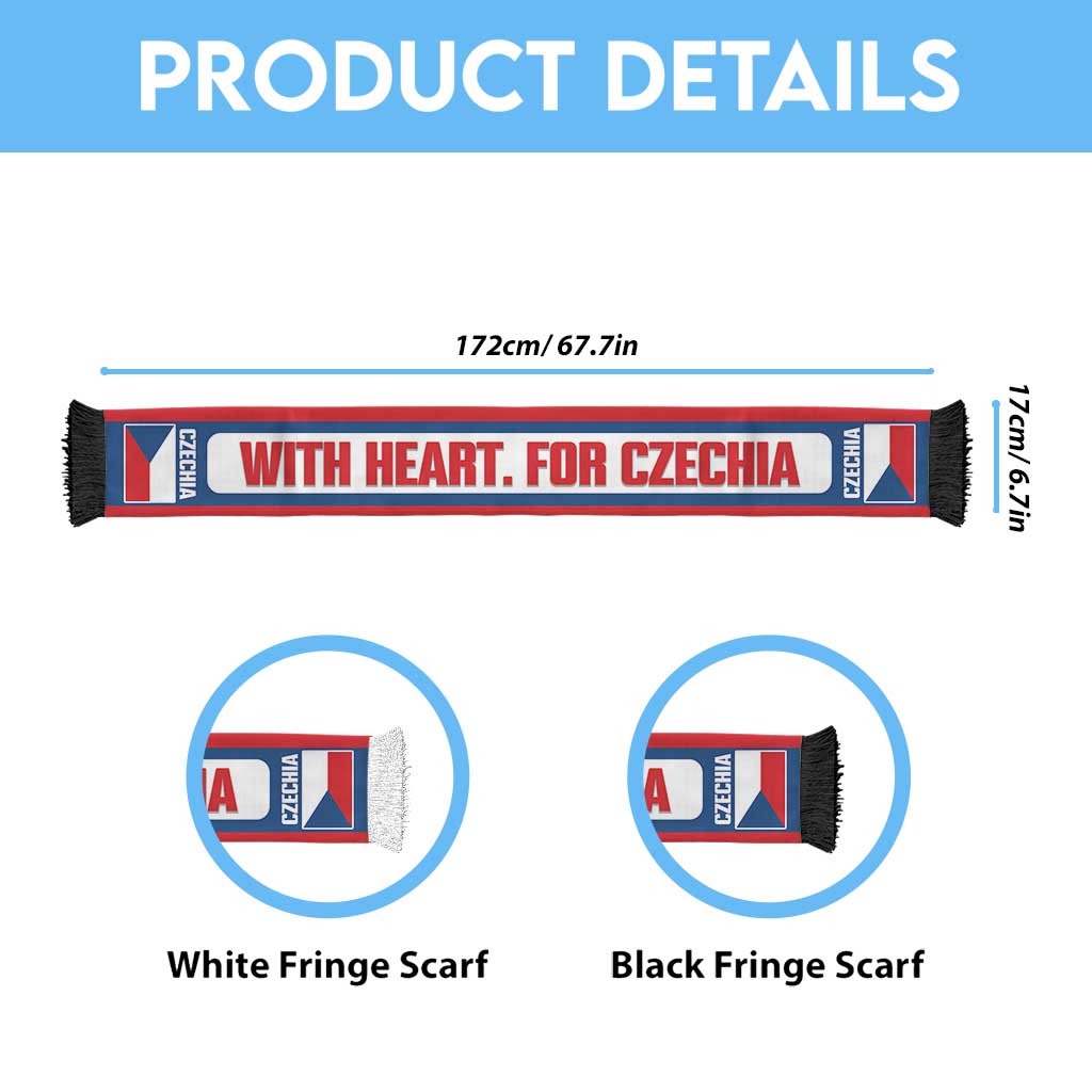 Czech Republic 2026 Football Personalised Soccer Scarf With Heart For Czechia