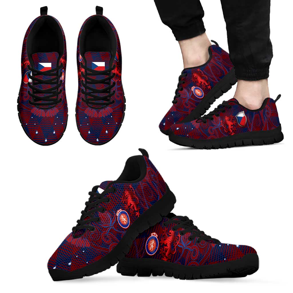 Czech Republic Football Sneakers Art Nouveau Patterns With National Lion