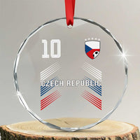 Czech Republic Soccer Sports Graphic Number 10 Jersey Style Crystal Glass Ornament Proud Czechia Football Fans Game Day Pride
