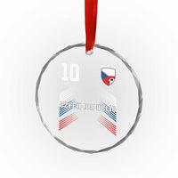 Czech Republic Soccer Sports Graphic Number 10 Jersey Style Crystal Glass Ornament Proud Czechia Football Fans Game Day Pride