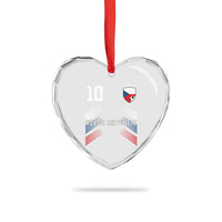 Czech Republic Soccer Sports Graphic Number 10 Jersey Style Heart Crystal Glass Ornament Proud Czechia Football Fans Game Day Pride