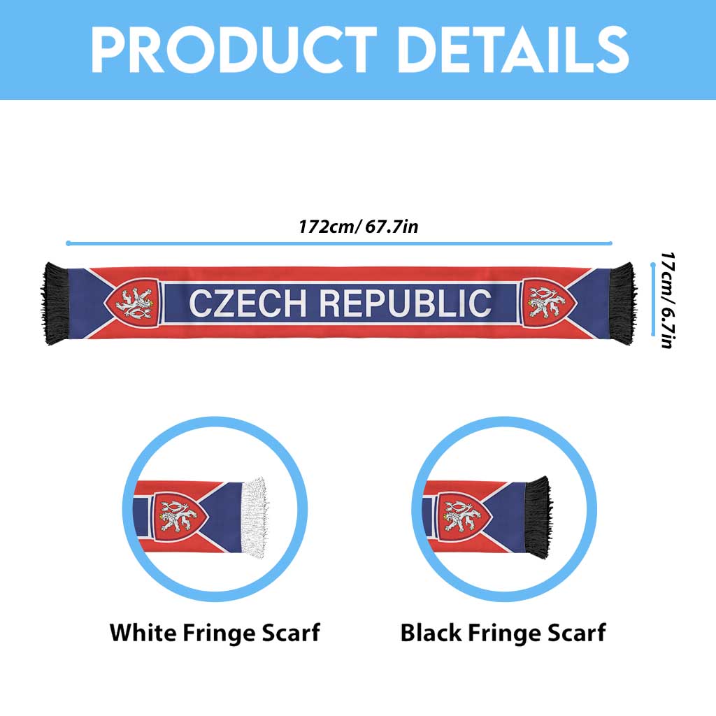 Czech Republic World Football 2026 Soccer Scarf Go Czechia Lions Road To Glory