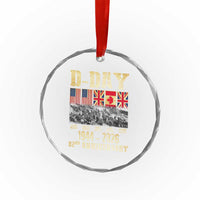D Day 82nd Anniversary Honor History Normandy WWII Crystal Glass Ornament