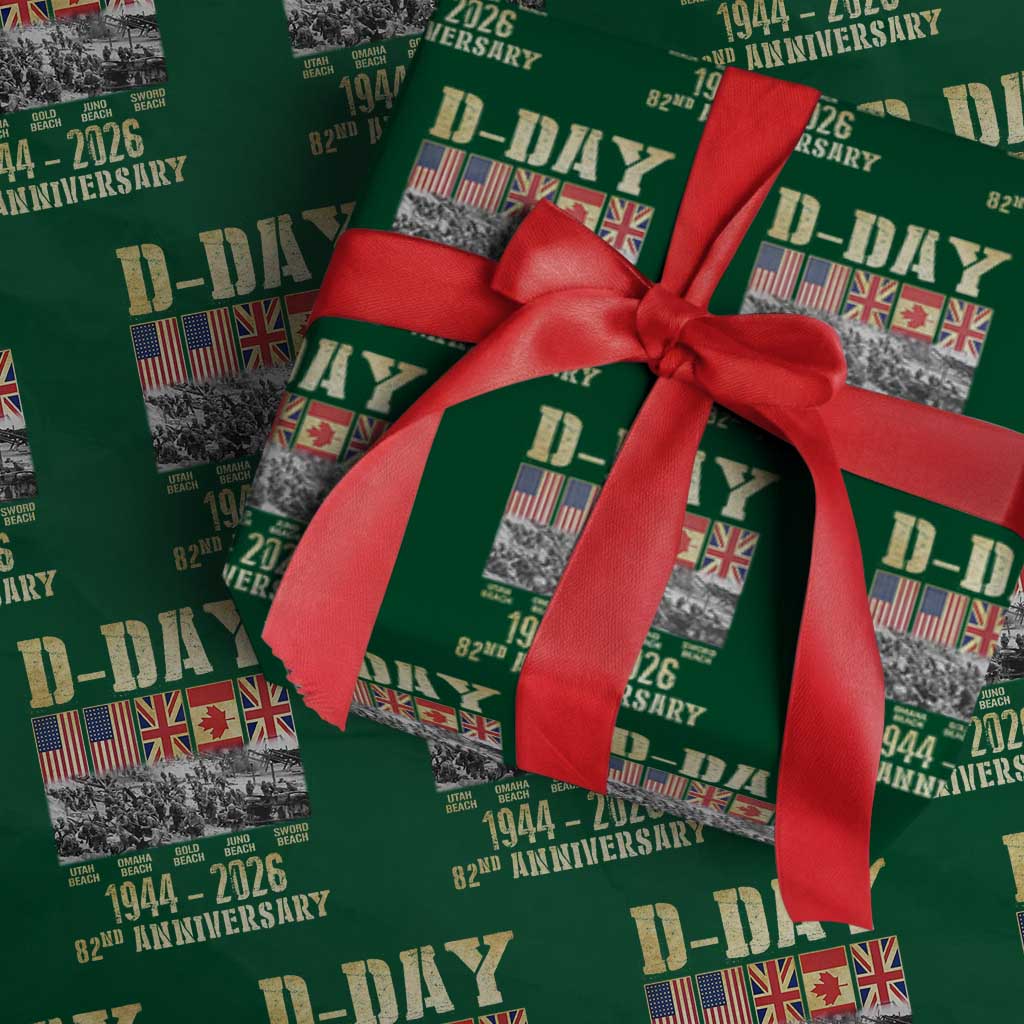 D Day 82nd Anniversary Honor History Normandy WWII Wrapping Paper Roll