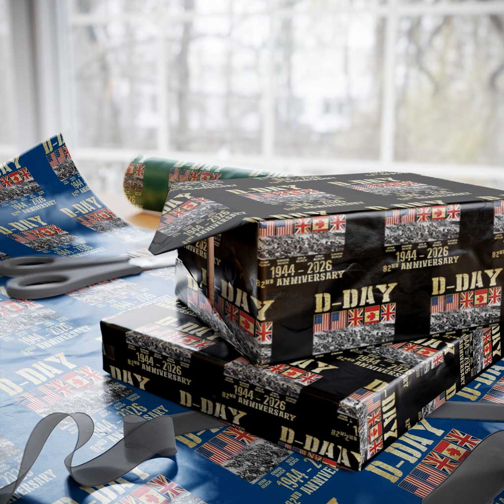D Day 82nd Anniversary Honor History Normandy WWII Wrapping Paper Roll