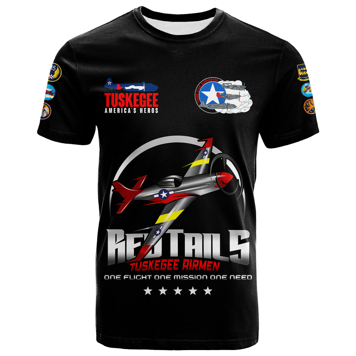 Tuskegee Airmen Red Tails African American Heros T Shirt LT2 - Wonder Print Shop