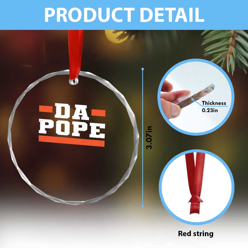 Da Pope Leo XIV Crystal Glass Ornament From America Chicago TS10