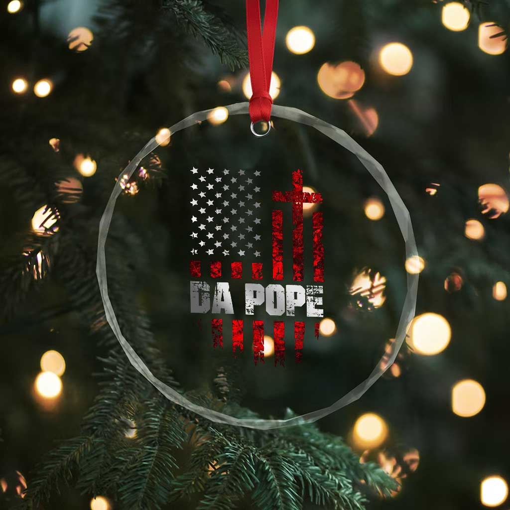 Da Pope Leo XIV Crystal Glass Ornament From America Chicago America US Flag TS10