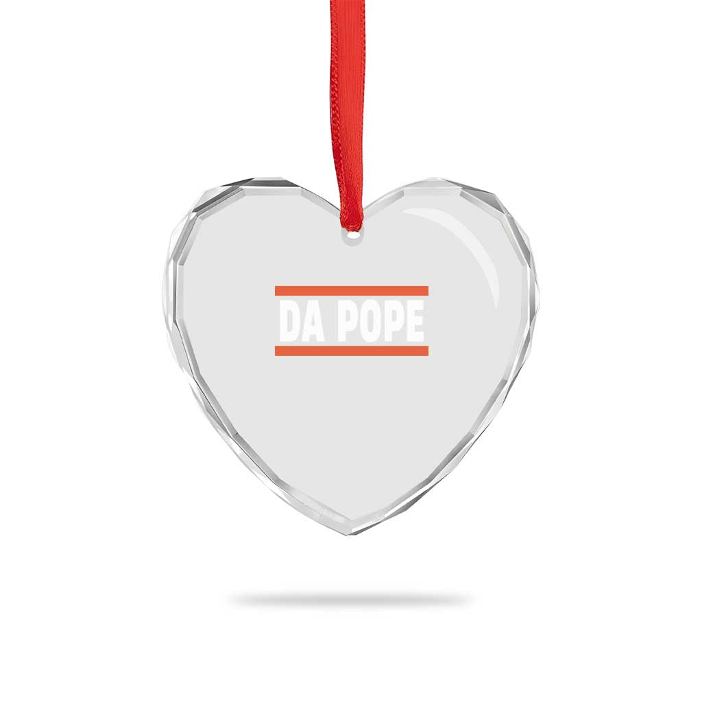 Da Pope Leo XIV Heart Crystal Glass Ornament Cardinal Robert Francis Prevost 267th Pope - Wonder Print Shop