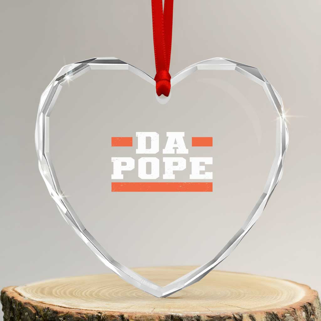 Da Pope Leo XIV Heart Crystal Glass Ornament From America Chicago - Wonder Print Shop