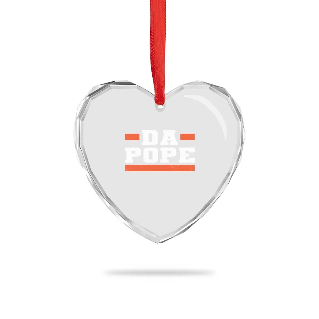 Da Pope Leo XIV Heart Crystal Glass Ornament From America Chicago - Wonder Print Shop