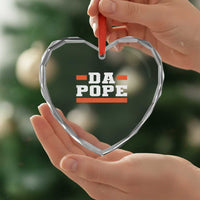 Da Pope Leo XIV Heart Crystal Glass Ornament From America Chicago - Wonder Print Shop