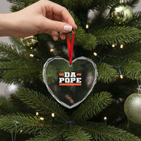 Da Pope Leo XIV Heart Crystal Glass Ornament From America Chicago - Wonder Print Shop