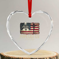 Da Pope Leo XIV Heart Crystal Glass Ornament From America Chicago USA Flag Cross - Wonder Print Shop
