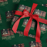Da Pope Leo XIV Wrapping Paper Roll From America Chicago USA Flag Cross - Wonder Print Shop