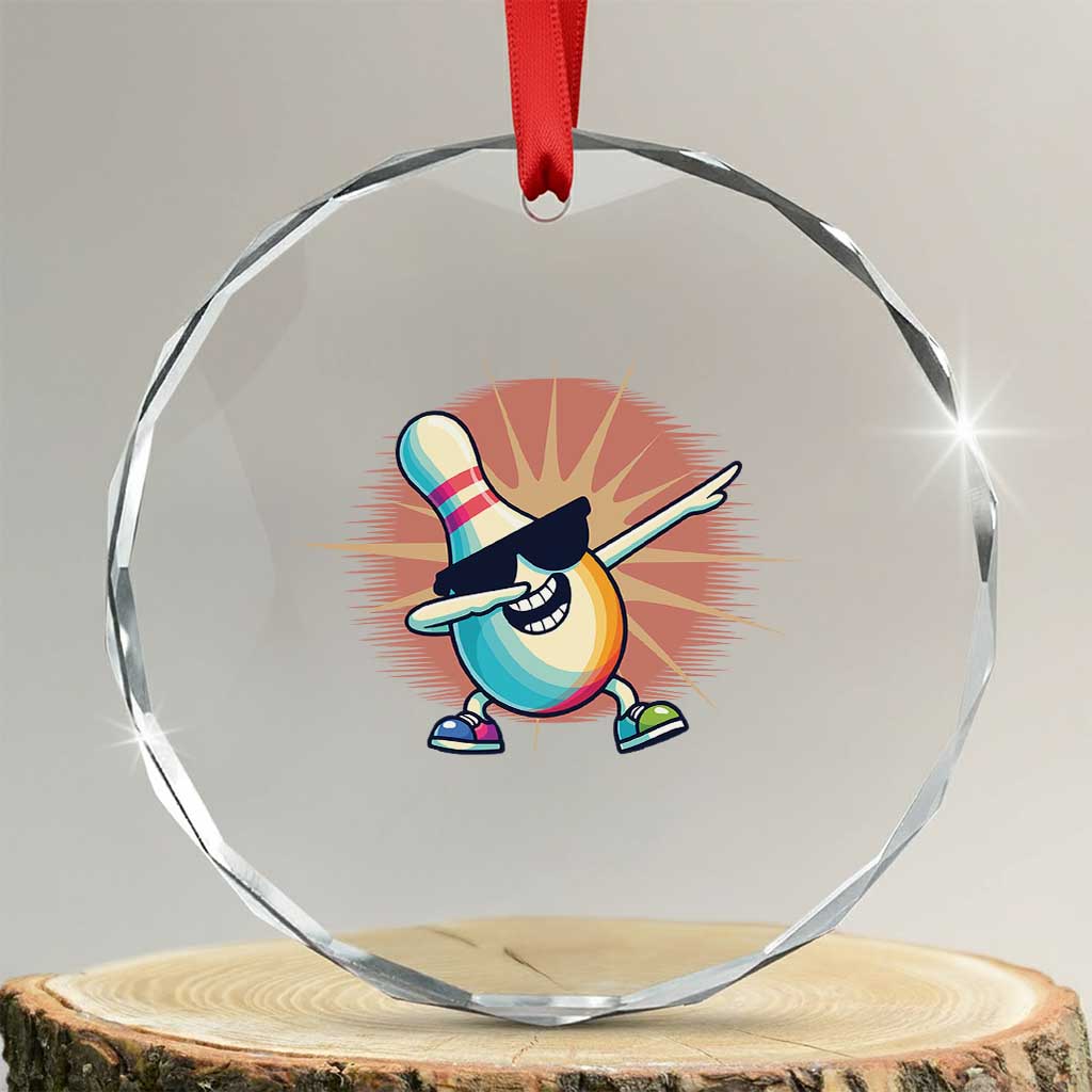 Dabbing Bowling Pin Crystal Glass Ornament Funny Player Gift - Wonder Print Shop