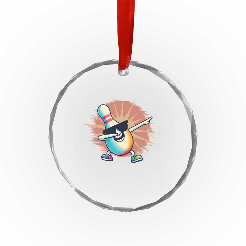 Dabbing Bowling Pin Crystal Glass Ornament Funny Player Gift - Wonder Print Shop