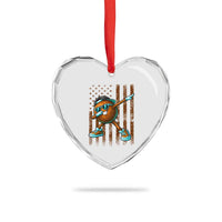 Dabbing Coconut Heart Crystal Glass Ornament Retro American Flag Fruit Lover