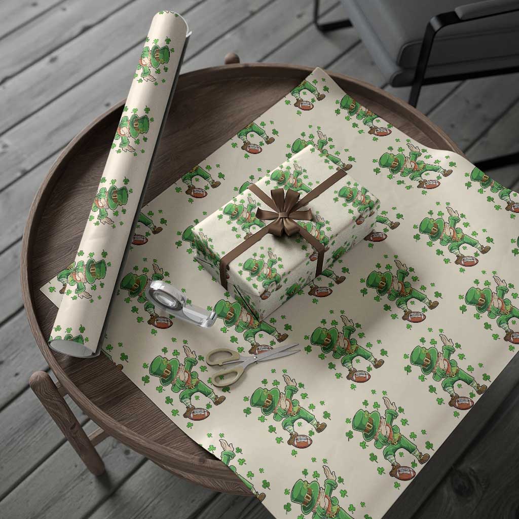 Dabbing Leprechaun Football St Patricks Day Boys Men Sports T-Shirt Wrapping Paper Roll