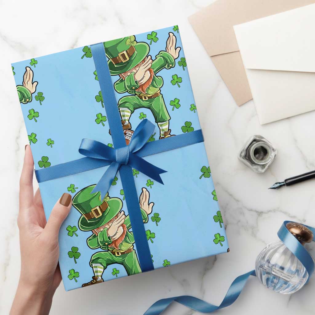 Dabbing Leprechaun Football St Patricks Day Boys Men Sports T-Shirt Wrapping Paper Roll