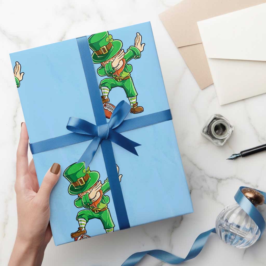 Dabbing Leprechaun Football Wrapping Paper Roll St Patricks Day Sports Lover - Wonder Print Shop