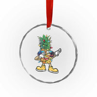 Dabbing Pineapple Hawaii Xmas Tree Lights Xmas Sunglasses Crystal Glass Ornament Tropical Holiday Beach TS10