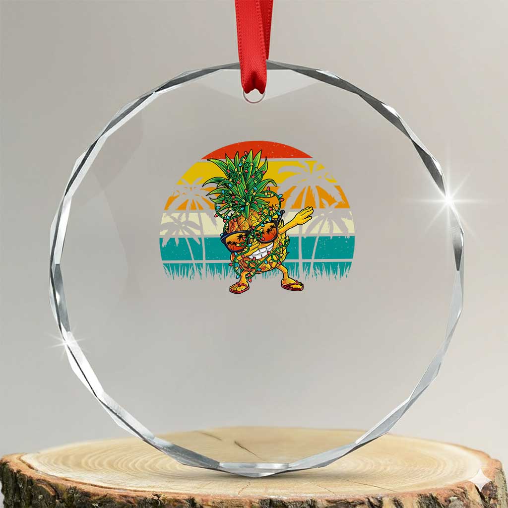 Dabbing Pineapple Xmas Tree Lights Crystal Glass Ornament Hawaiian Hawaii Tropical Xmas Men Gifts Sunglasses On TS10