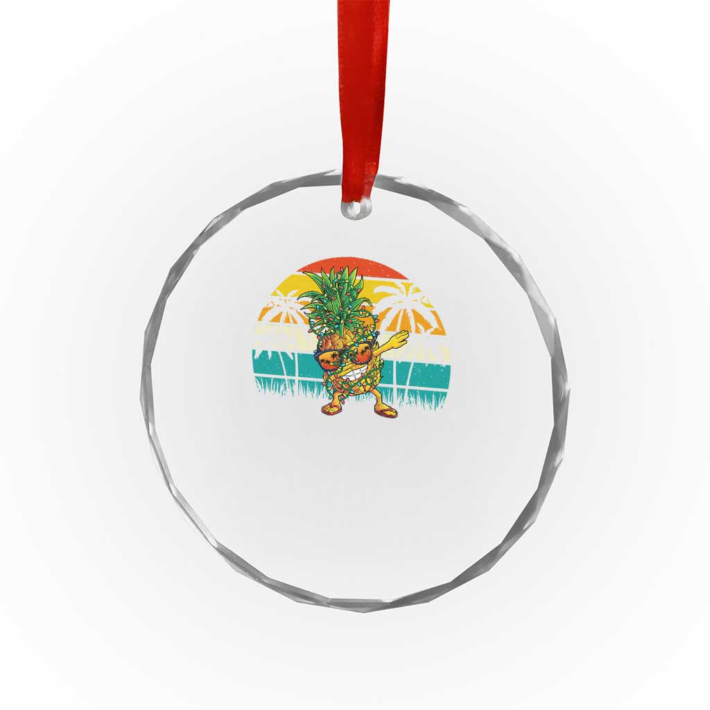 Dabbing Pineapple Xmas Tree Lights Crystal Glass Ornament Hawaiian Hawaii Tropical Xmas Men Gifts Sunglasses On TS10