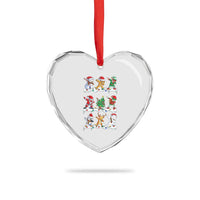 Dabbing Santa Elf Friends Christmas Light Heart Crystal Glass Ornament - Wonder Print Shop
