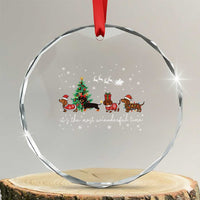 Dachshund Christmas Crystal Glass Ornament Funny Weiner Dog Lovers Its The Most Wienderful Time - Wonder Print Shop
