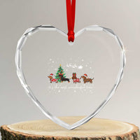 Dachshund Christmas Heart Crystal Glass Ornament Funny Weiner Dog Lovers Its The Most Wienderful Time - Wonder Print Shop