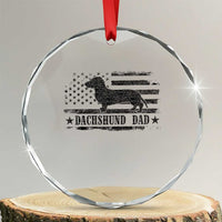 Dachshund Dog Dad Crystal Glass Ornament Fathers Day Gift for Dog Lovers American Flag - Wonder Print Shop