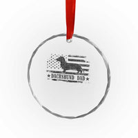Dachshund Dog Dad Crystal Glass Ornament Fathers Day Gift for Dog Lovers American Flag - Wonder Print Shop