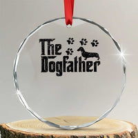 Dachshund Dog Dad Crystal Glass Ornament The Dogfather Fathers Day Gifts For Dog Lovers - Wonder Print Shop