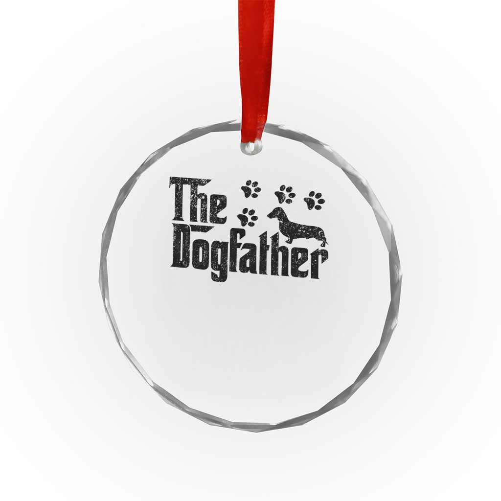 Dachshund Dog Dad Crystal Glass Ornament The Dogfather Fathers Day Gifts For Dog Lovers - Wonder Print Shop