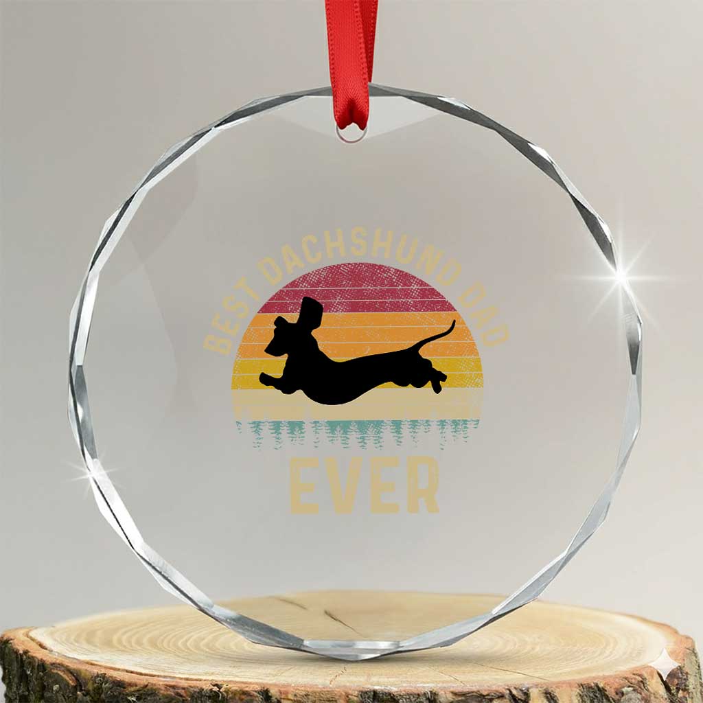Dachshund Dog Dad Crystal Glass Ornament Vintage 60s 70s Retro Fathers Day Gift for Dog Lovers - Wonder Print Shop