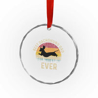 Dachshund Dog Dad Crystal Glass Ornament Vintage 60s 70s Retro Fathers Day Gift for Dog Lovers - Wonder Print Shop