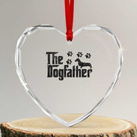 Dachshund Dog Dad Heart Crystal Glass Ornament The Dogfather Fathers Day Gifts For Dog Lovers - Wonder Print Shop